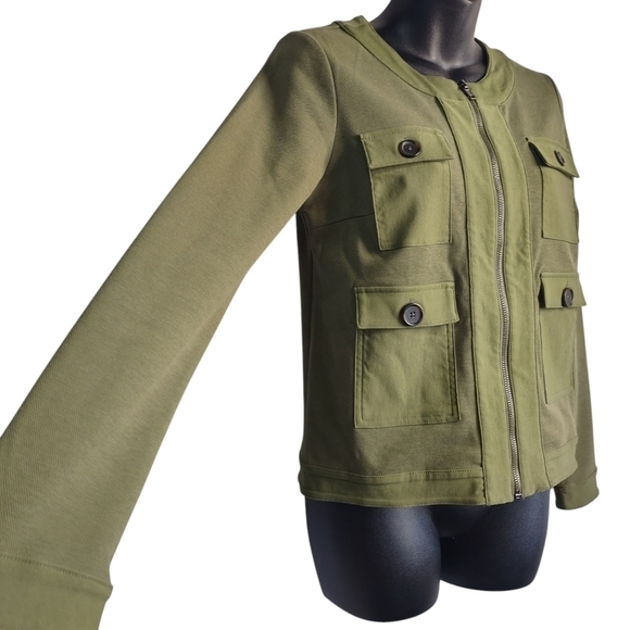 Banana Republic Women's Green Utility ZIP Up Jacket Size X-small - Picture 7 of 10